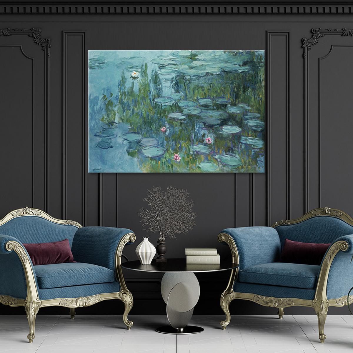 WANDBILD seerosen claude monet - Multicolor, Textil (60/40cm) - Feeby