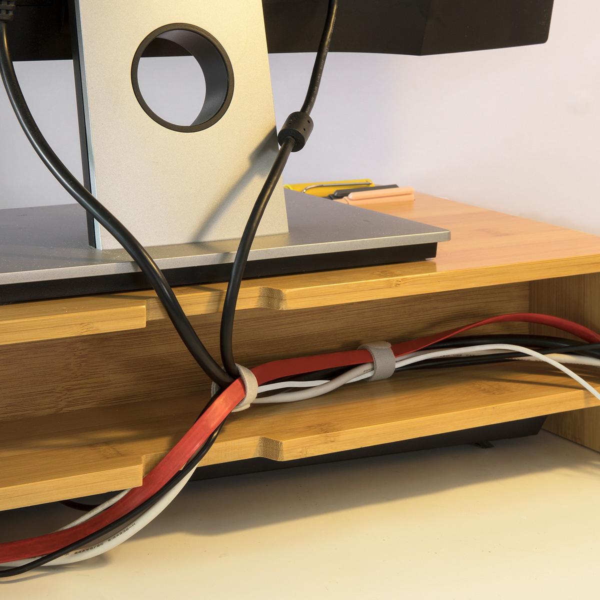 MONITORSTÄNDER mit Schubladen BBF03-N - Ahornfarben, Fell (25/51/11.5cm) - SoBuy