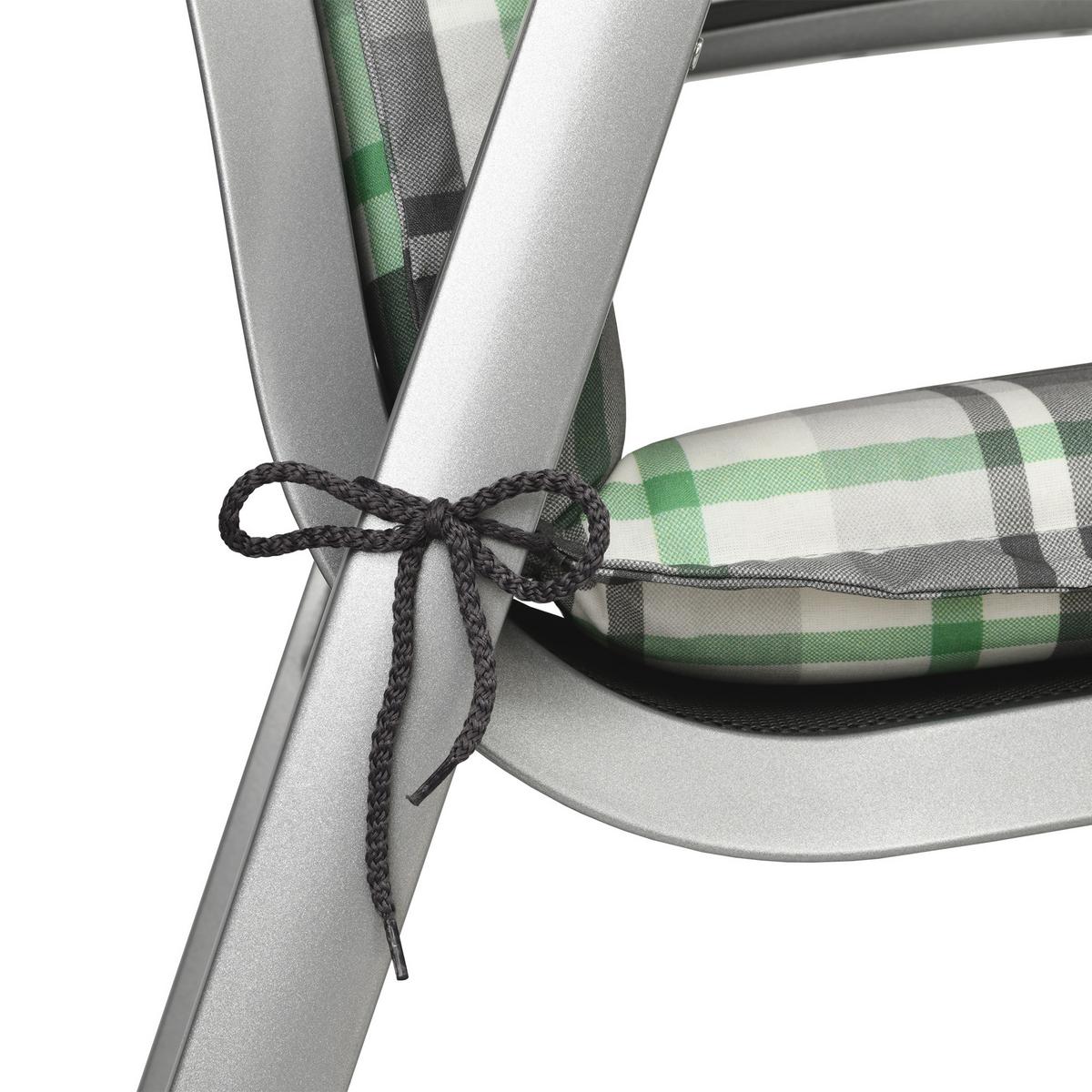 HOCHLEHNERAUFLAGE Sunny MK 120/50/6cm Mintgrün-Kariert - Mintgrün, Textil (50/6/120cm) - Beautissu 