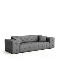 SOFA 3-sitzer Chantal - Grau, Holzwerkstoff/Textil (251/78/96cm) - Fun Möbel