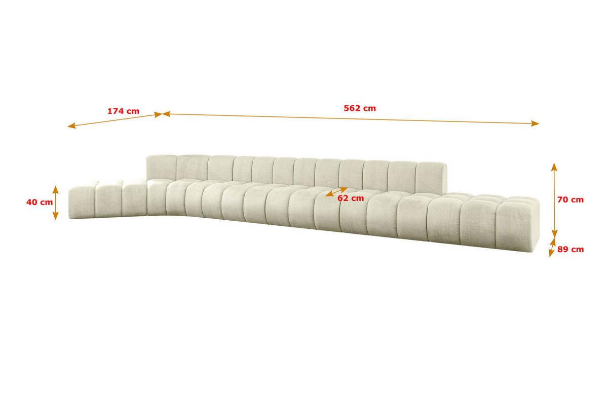 ECKSOFA modulares Sofa Solven-L3 - 562x174x70 cm Beige - Beige, Holzwerkstoff/Textil (562/174cm) - ALTDECOR