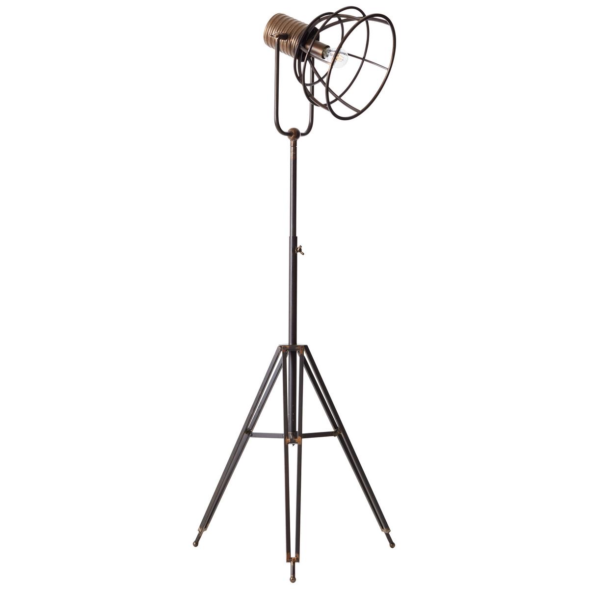 STANDLEUCHTE Reece 93080/46 - Schwarz, Holz (68/68/154cm) - Brilliant