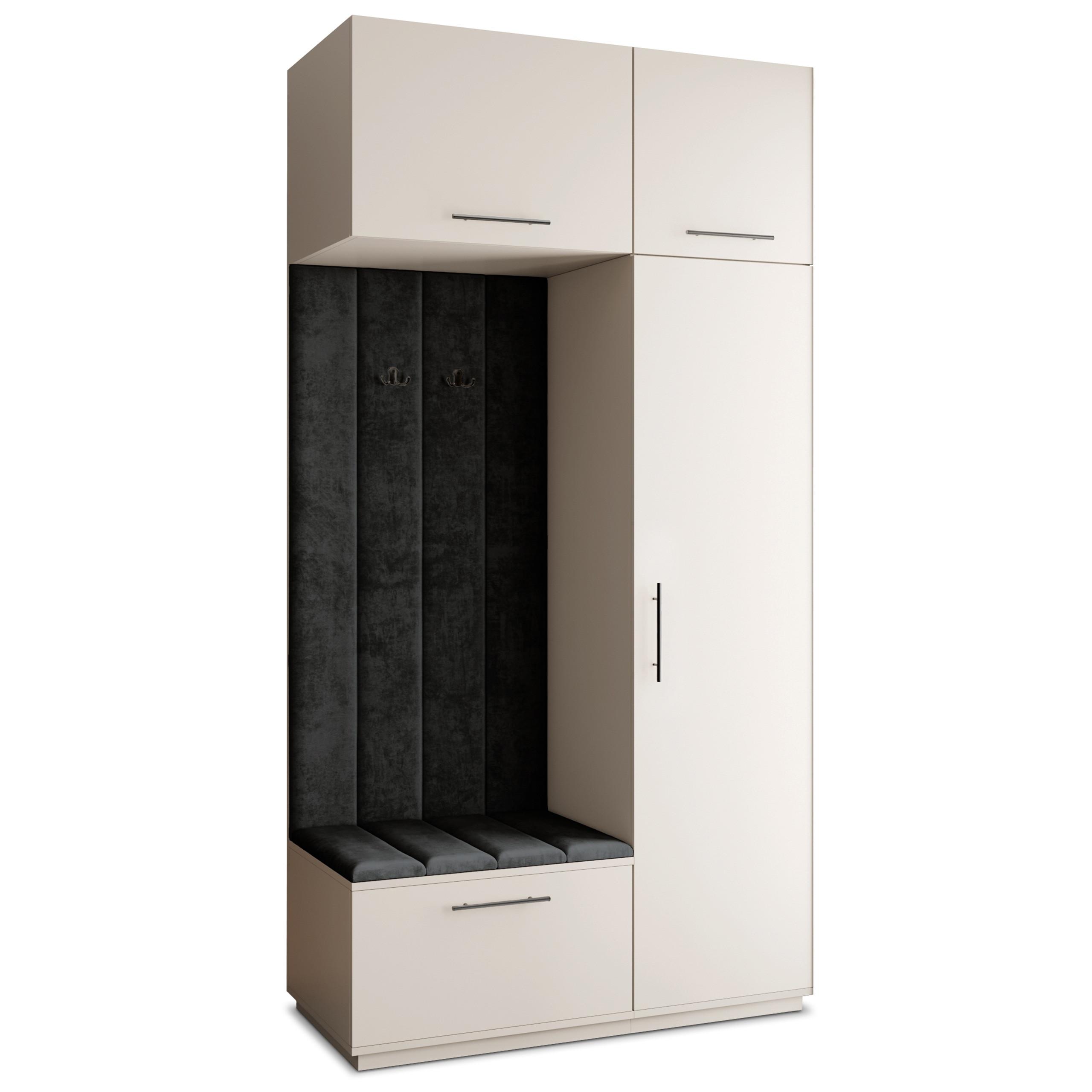 GARDEROBENSCHRANK REMA 120/240/60 cm Modern Kaschmir - Kaschmir/Schwarz, Holzwerkstoff (120/240/60cm) - MASSENO