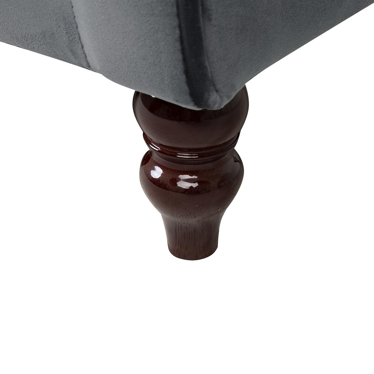 3-SITZER-SOFA Samtstoff Grau Fenstad - Grau, Textil (200/97/95cm) - Beliani