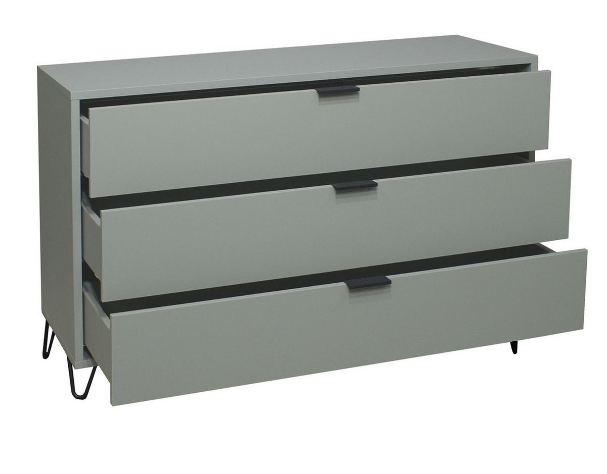 KOMMODE Erna 119x45x82 Pinie Green matt Lack - Grün, Holzwerkstoff (119/82/45cm) - 58aufmkessel