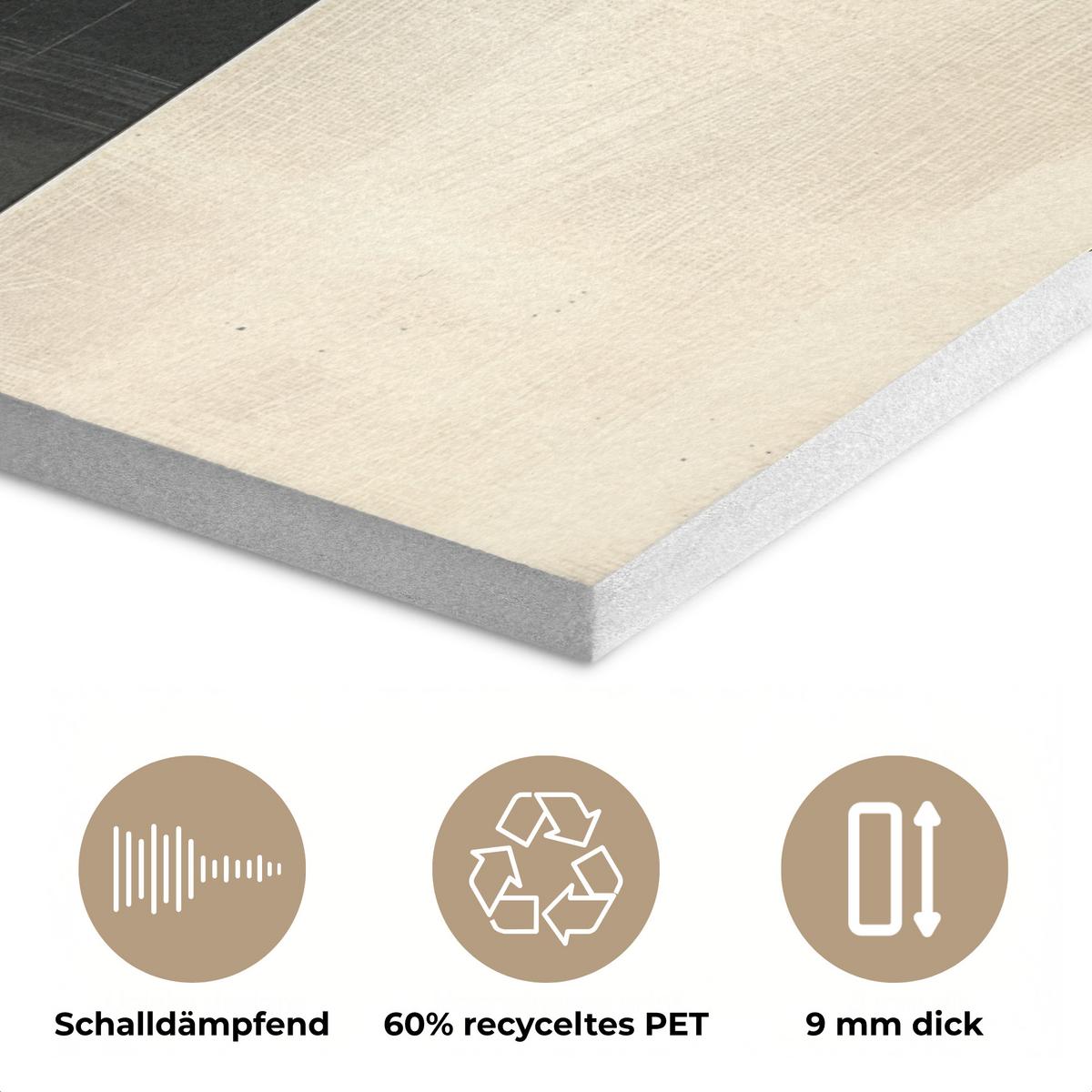 AKUSTIKBILD Abstrakt - Geometrische Formen - Schwarz - Gold Wanddeko 70x50 cm - Ecru, Kunststoff (70/50/0.9cm) - MuchoWow