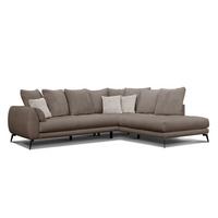ECKSOFA CALME 5-Sitzer, creme - Creme/Schwarz, Holz/Textil (294/229cm) - Wozimo