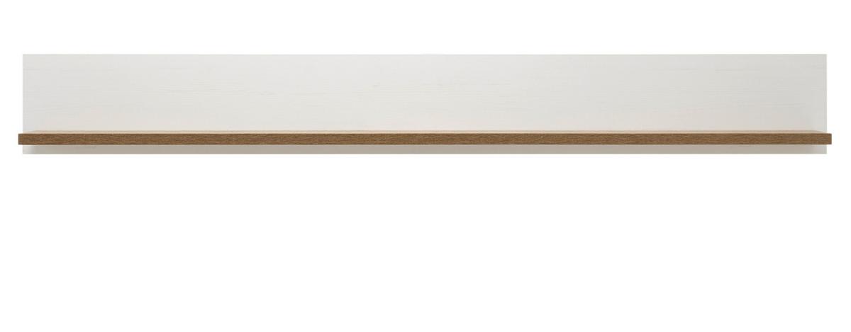 WANDBOARD weiß Pinie, Eiche hell Landhaus, Wandregal 160 cm - Eichefarben/Weiß, Holzwerkstoff (160/20/20cm) - Furn.Design