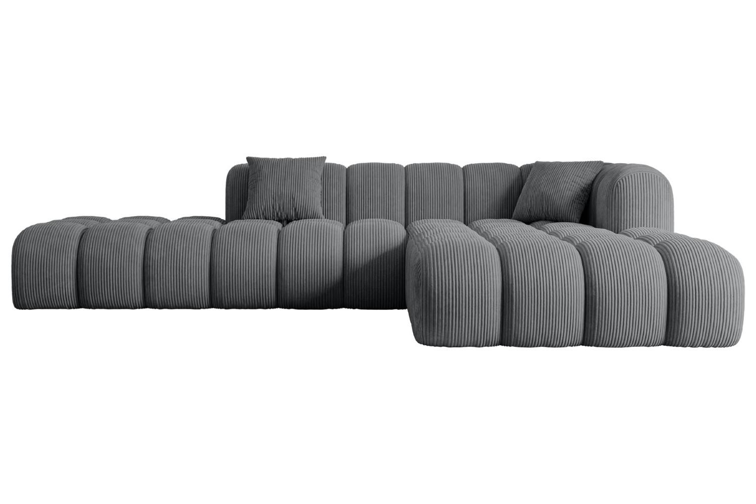 ECKSOFA Ottomane Rechts OLEA-L2 - 289x176x71 cm Dunkelgrau - Dunkelgrau/Schwarz, Holzwerkstoff/Kunststoff (289/176cm) - ALTDECOR