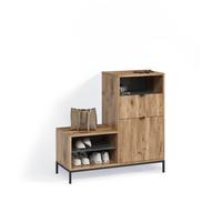 SCHUHSCHRANK Aterno Viking Oak 100 x 98.5 cm mit Tür und Schublade - Eichefarben, Holzwerkstoff (100/98.5/40cm) - Livinity®