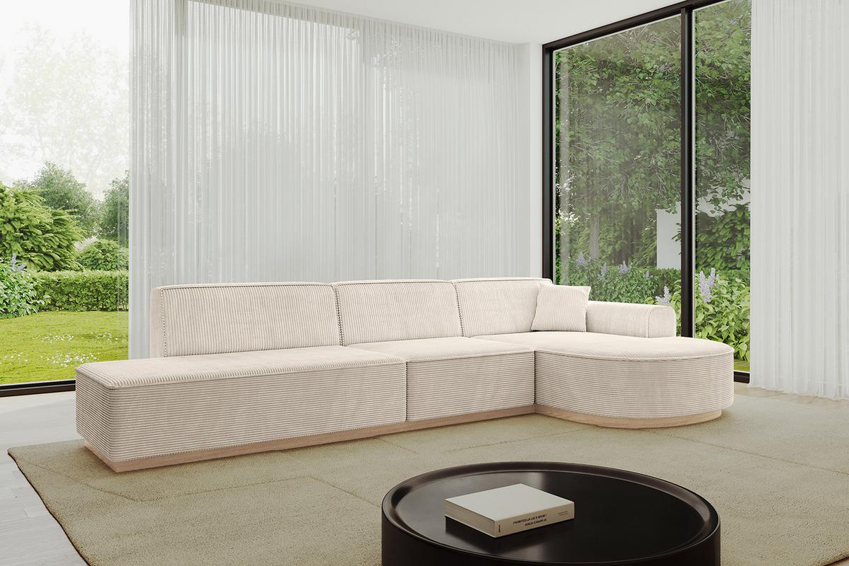 ECKSOFA Ottomane Rechts ARRIO-L2 - 328x171x83 cm Beige - Beige, Holzwerkstoff/Textil (328/171cm) - ALTDECOR