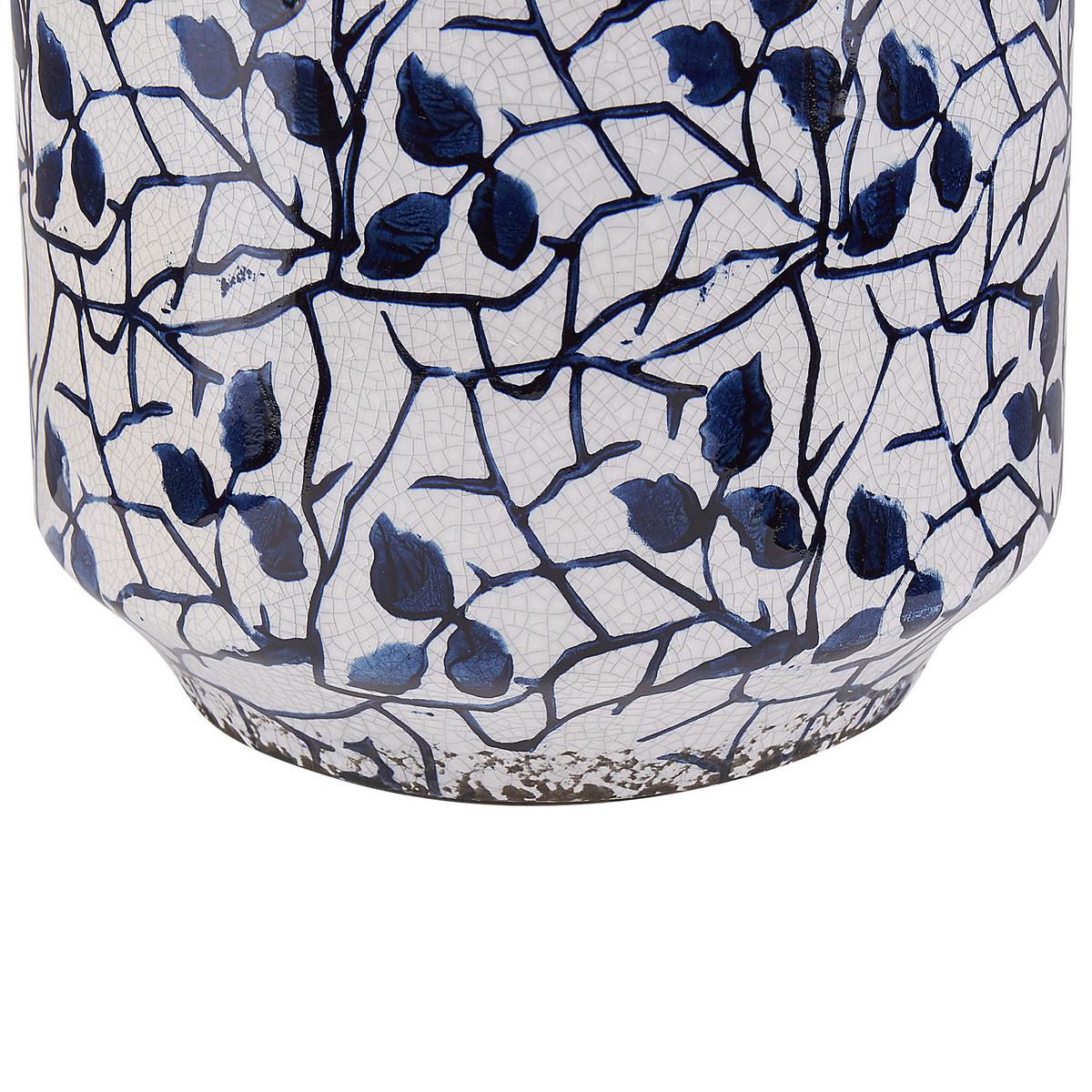 BLUMENVASE Steinzeug weiß Myos - Weiß, Keramik (15cm) - Beliani