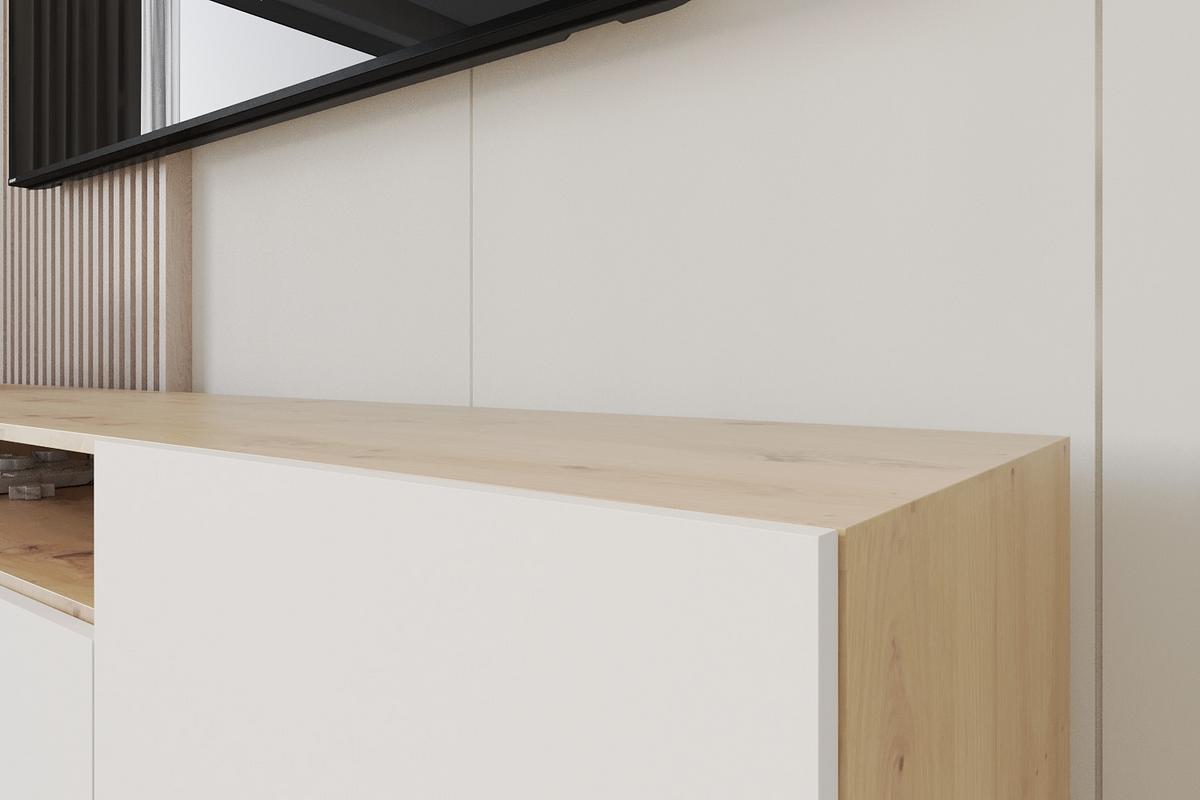 LOWBOARD ELIO-W 200x40x41 cm - Artisan / Weiß - Eiche Artisan, Holzwerkstoff (200/40/41cm) - ALTDECOR