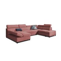 WOHNLANDSCHAFT Schlafsofa Anton - Rosa, Holzwerkstoff/Textil (342/96/205cm) - Fun Möbel