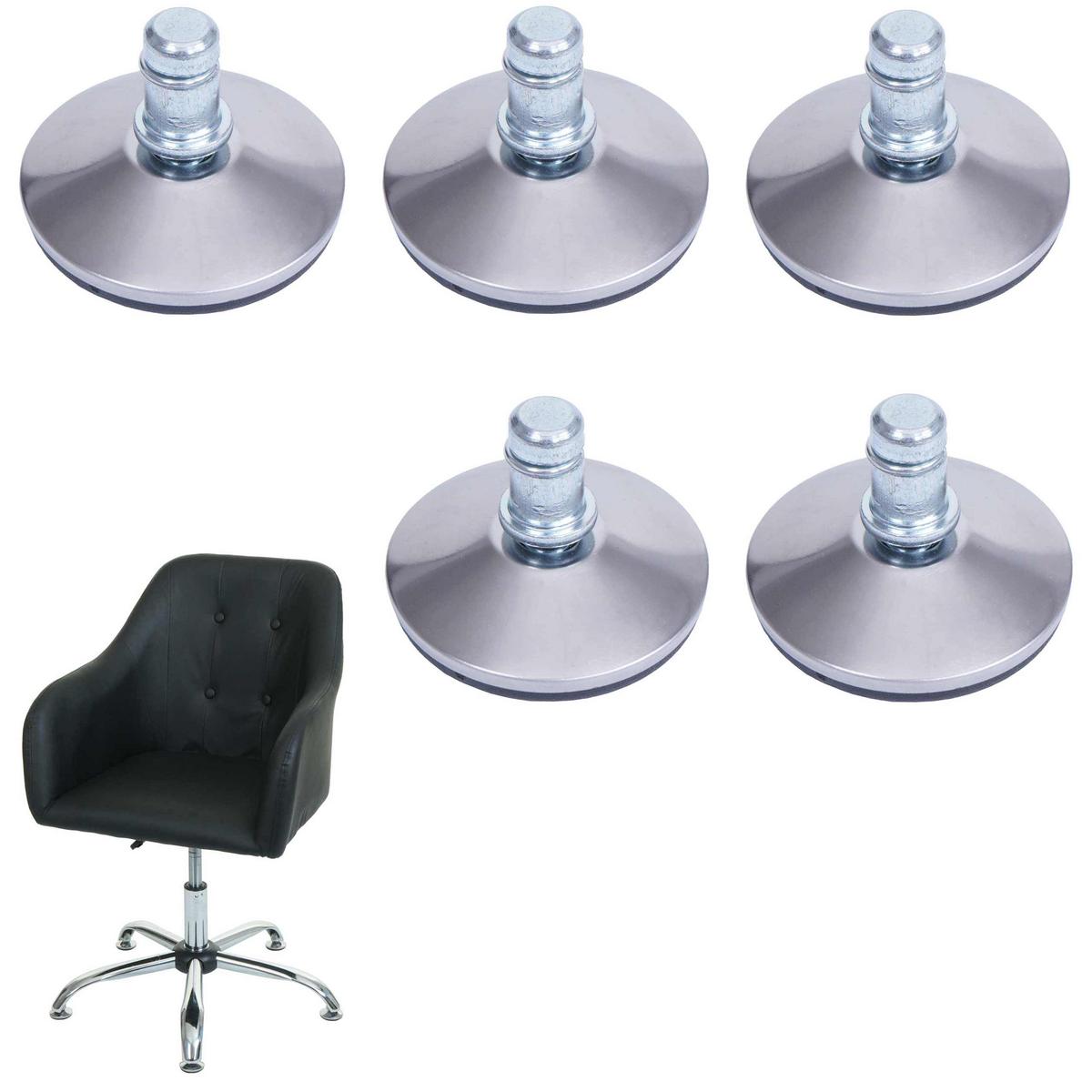 BODENGLEITER Silber 5er-Set - Silberfarben, Kunststoff (5/4/5cm) - MCW