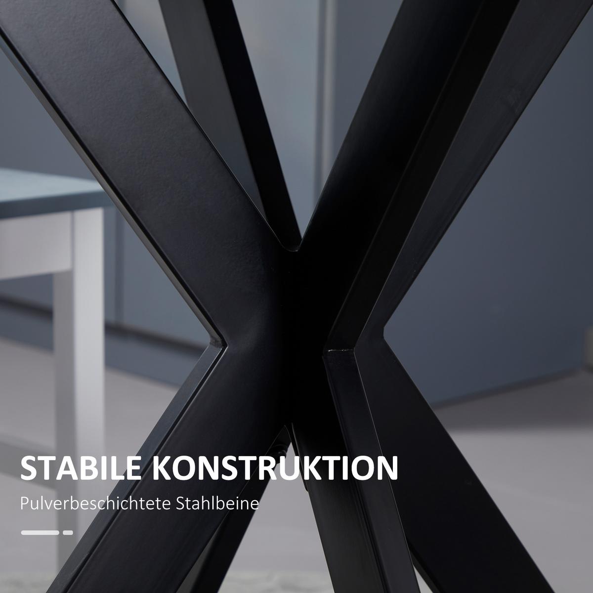 ESSTISCH MDF Stahl Braun - Schwarz/Braun, Holzwerkstoff/Metall (75/75/75cm) - HOMCOM
