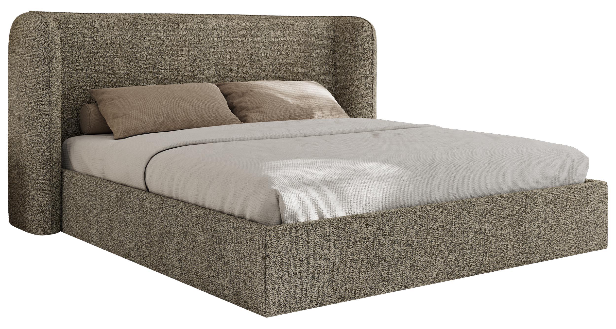 POLSTERBETT EMORA CLASSIC 180/200 - Grau Strukture - ohne Matratze - Grau, Textil (180/200cm) - MKS