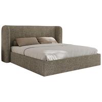 POLSTERBETT EMORA CLASSIC 180/200 - Grau Strukture - Multipocket-Matratze - Grau, Textil (180/200cm) - MKS