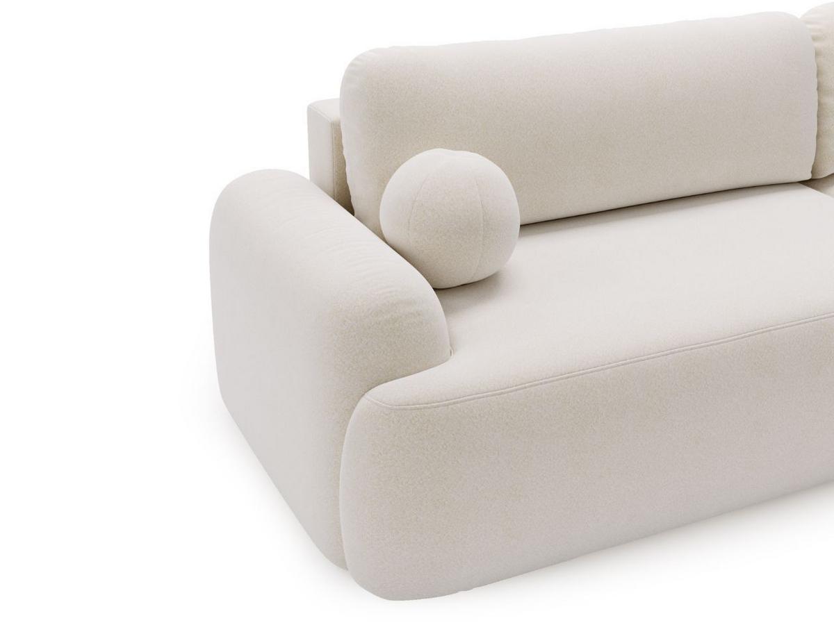 ECKSOFA Aurio weiß Rechts - Weiß, Holz/Textil (261/177cm) - Graingold