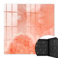 SCHLÜSSELBOX Schwarz 30x30 cm- Türöffnung nach rechts - Orange Abstraktion - Orange, Metall (30/30/5cm) - TULUP