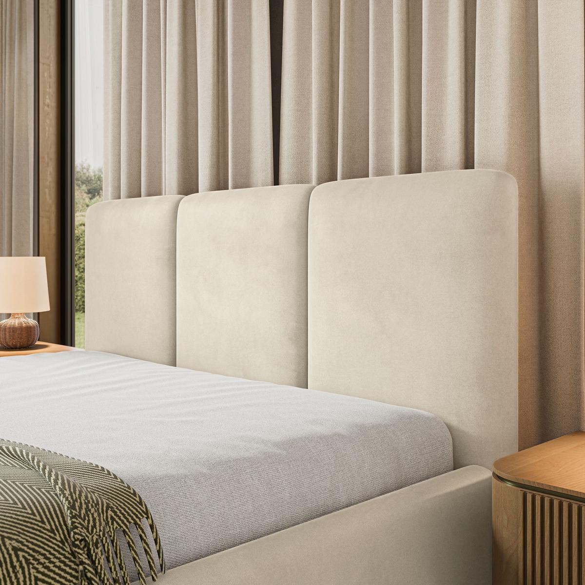 POLSTERBETT MORENA MGV 180x200 cm mit Bettkästen - Beige - Beige, Holz (180/200cm) - MASSENO