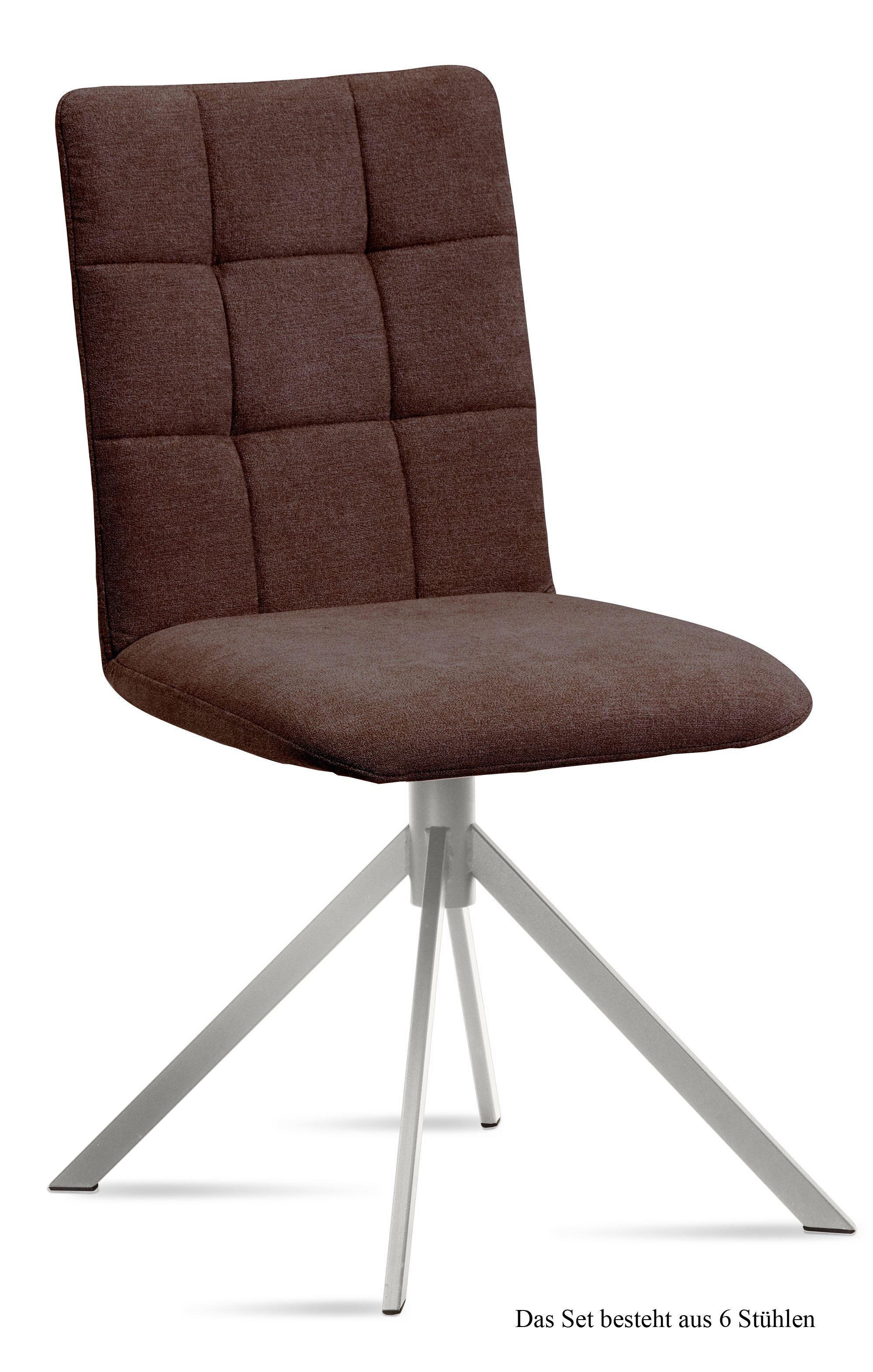 ESSZIMMERSTUHL (6er-Set) Dorise 47x91x60 Edelstahl/Braun - Edelstahlfarben/Braun, Kunststoff (60/91/47cm) - 58aufmkessel