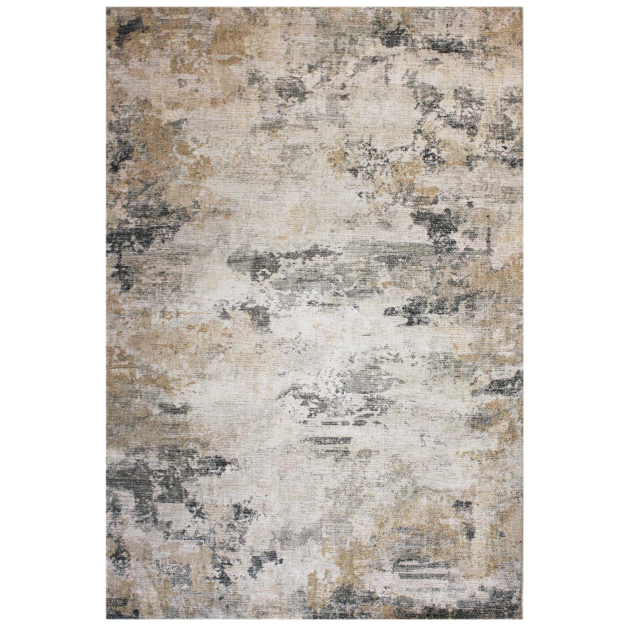 TEPPICH Waschbar HURST, abstrakt, Gelb-Natur, 152 x 230 cm - Beige, Textil (230/152cm) - KADIMA DESIGN