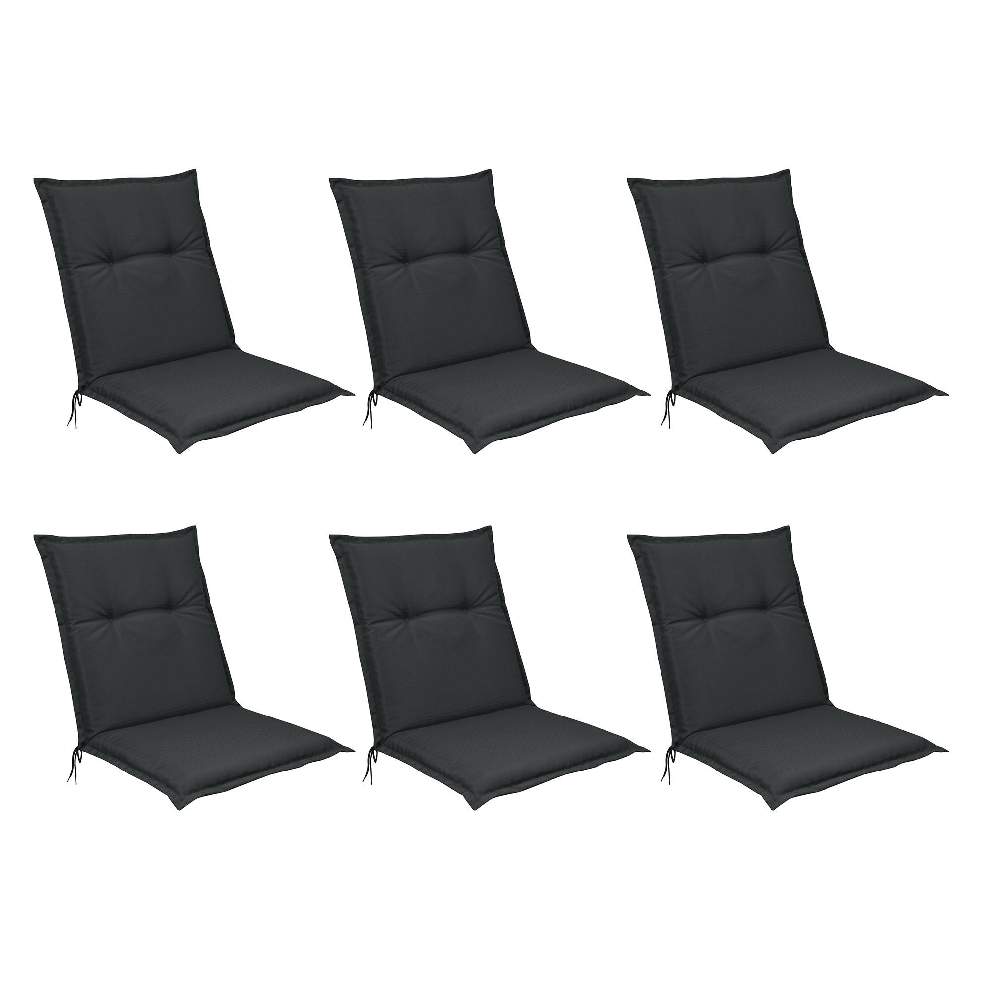 NIEDERLEHNERAUFLAGE Flair NL 100/50/8cm Graphitgrau (6tlg) - Graphitfarben, Textil (50/6/100cm) - Beautissu 