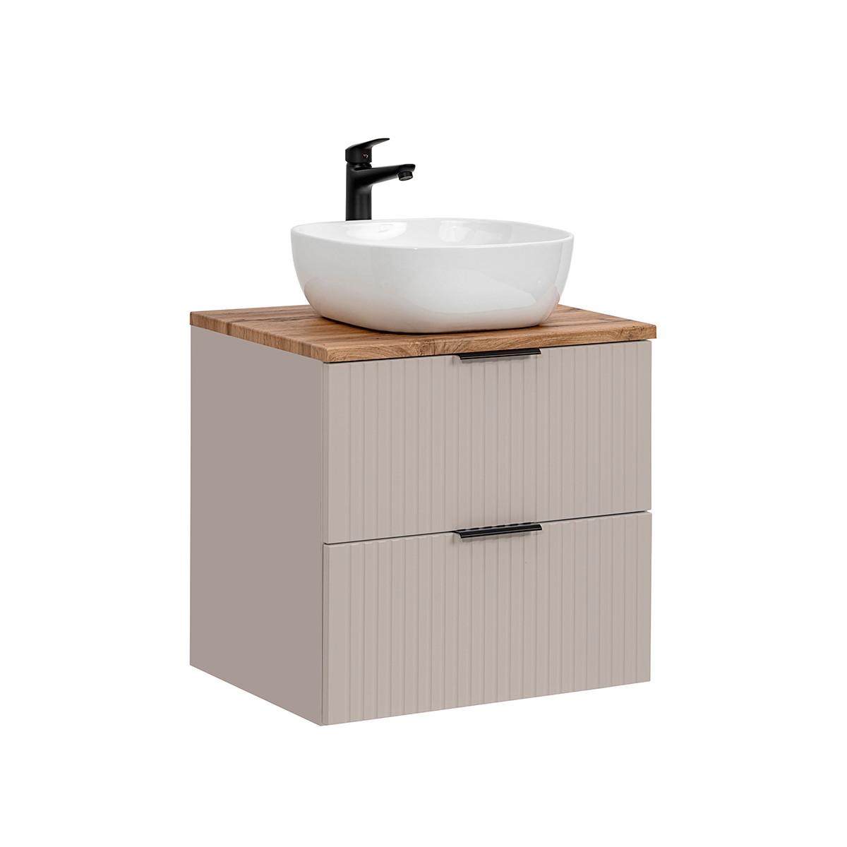 WASCHTISCH 60.6cm Adriel Beige - Beige/Weiß, Holzwerkstoff (60.6/59/46cm) - Petits-meubles