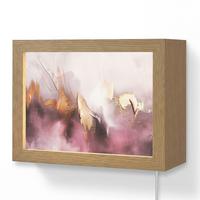 WANDLEUCHTE Lila - Abstrakt - Farbe - Gold 20x15 cm - Mauve, Holzwerkstoff (20/15/8cm) - OnlyWow