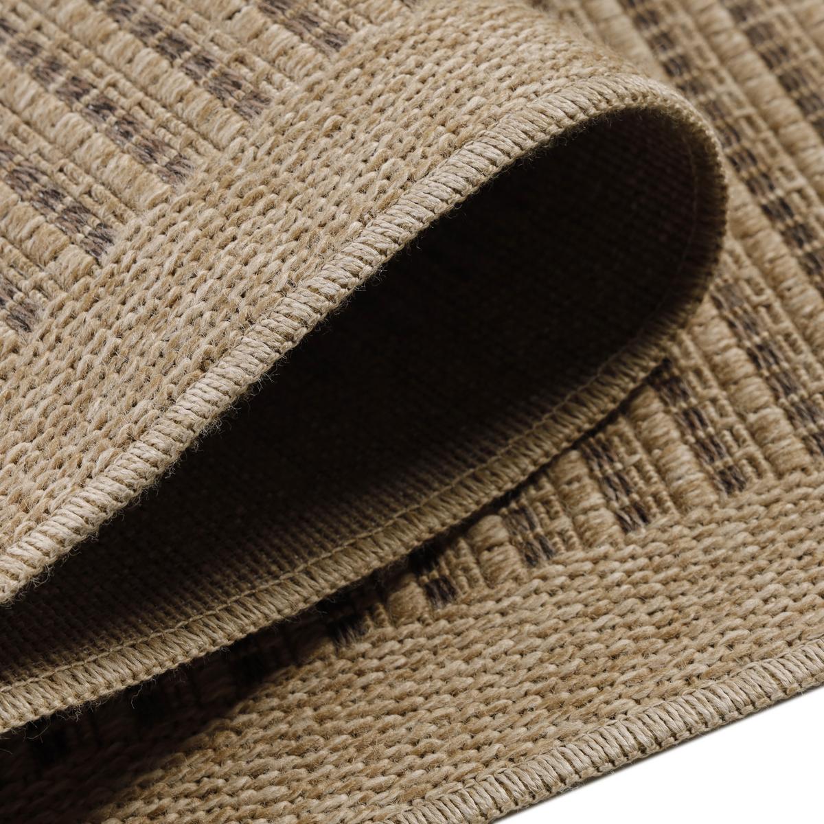 OUTDOORTEPPICH KASBERG, im Vintage-Stil, aus Polypropylen, Schwarz, 80 x 150 cm - Beige, Textil (150/80cm) - KADIMA DESIGN