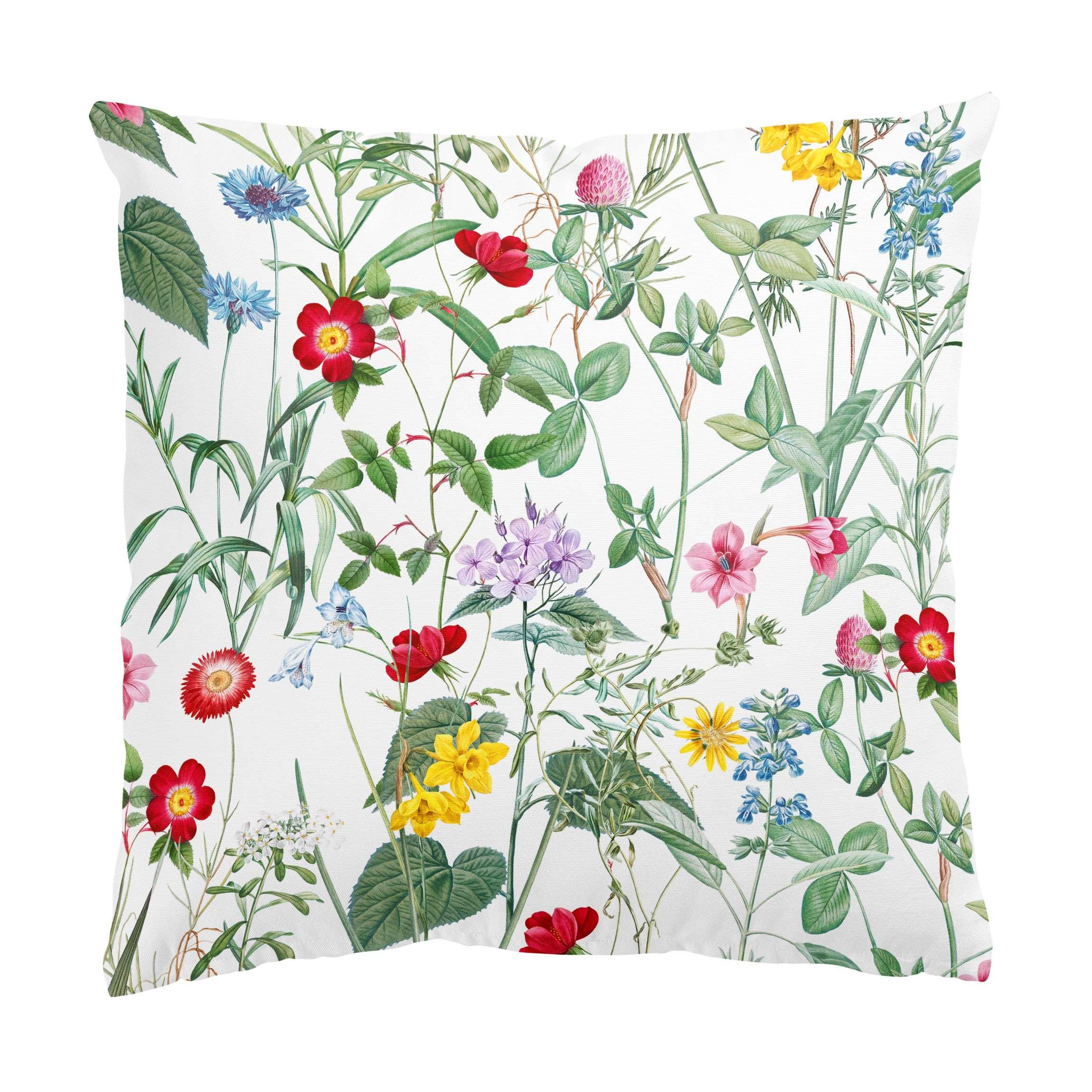 KISSENBEZUG Wildblumen auf Weiß 50/50 cm - Multicolor, Textil (50/50cm) - Bilderwelten