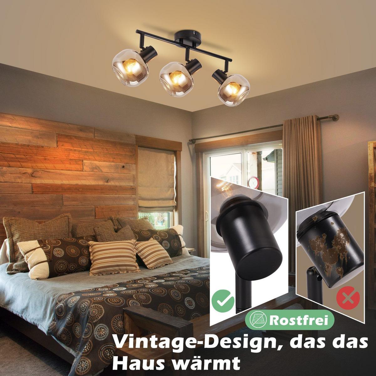 DECKENSTRAHLER Cottbus 3-flammig 38.5/11/19.5 cm - Schwarz, Metall (38.5/11/19.5cm) - Nettlife
