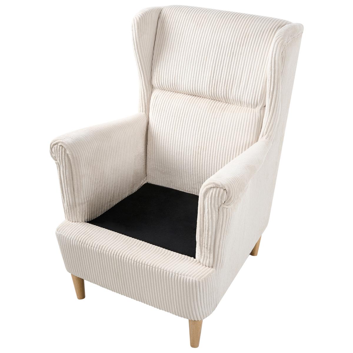 OHRENSESSEL Hellbeige Abson - Beige/Braun, Textil (64/100/65cm) - Beliani