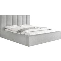 POLSTERBETT Amira mit Bettkasten, Grau Boucle 160x200 cm - Birkefarben/Hellgrau, Holzwerkstoff/Kunststoff (160/200cm) - WFL GROUP