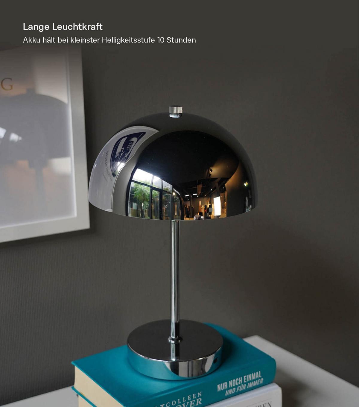TISCHLAMPE KABELLOS Der Leuchtturm - Silberfarben, Metall (20/20/31.5cm) - Mokebo