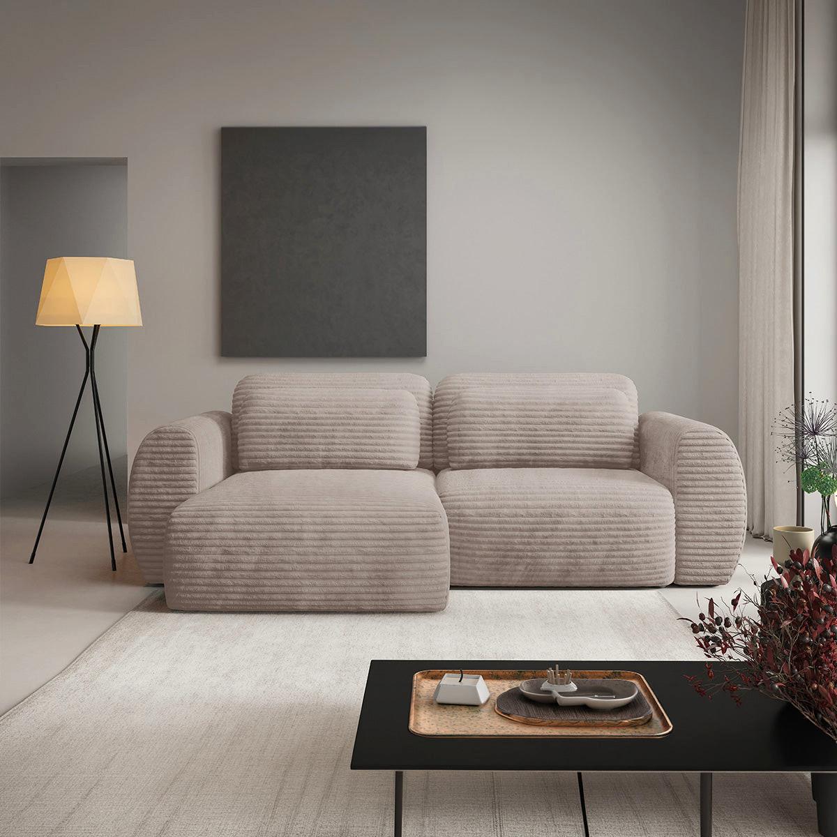 ECKSOFA Camilla 3 Sitzplätze Taupe - Taupe, Holz (270/165cm) - Petits-meubles