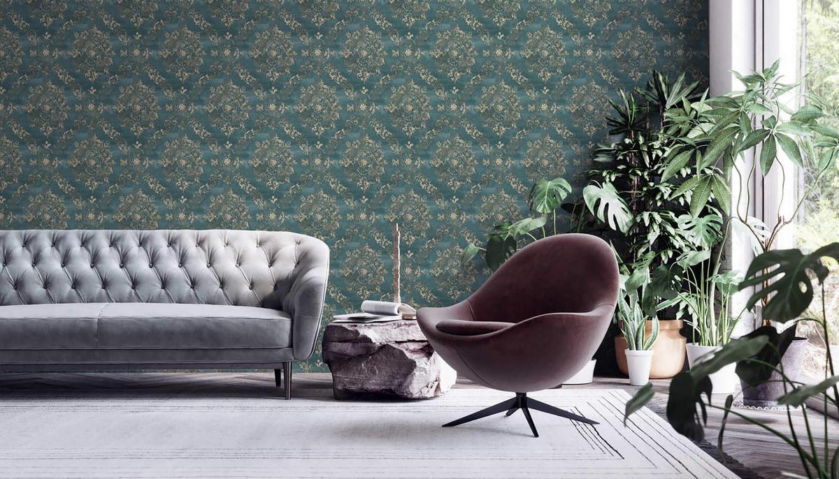 VLIESTAPETE Petrol 53/1005 cm - Petrol, Kunststoff/Textil (53/1cm) - KUNSTLOFT
