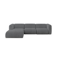 ECKSOFA Ottomane Links MIRA-L2 318x179x89 Dunkelgrau Cord - Dunkelgrau/Graphitfarben, Holzwerkstoff/Kunststoff (318/179cm) - ALTDECOR