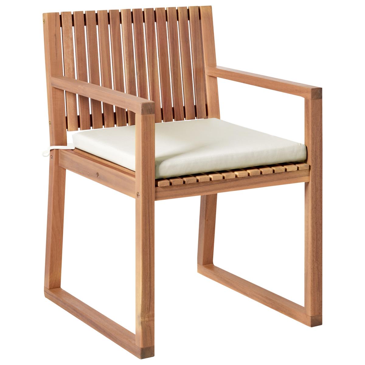 GARTENMÖBEL-SET 8-Sitzer Taupe zertifiziertes Akazienholz Sassari Premium - Hellbraun, Holz - Beliani