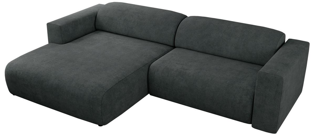 OFERTA WYCOFANA ECKSOFA PASADENA Dunkelgrau Struktur Links Seite - Dunkelgrau/Schwarz, Kunststoff/Textil (180/288cm) - MKS