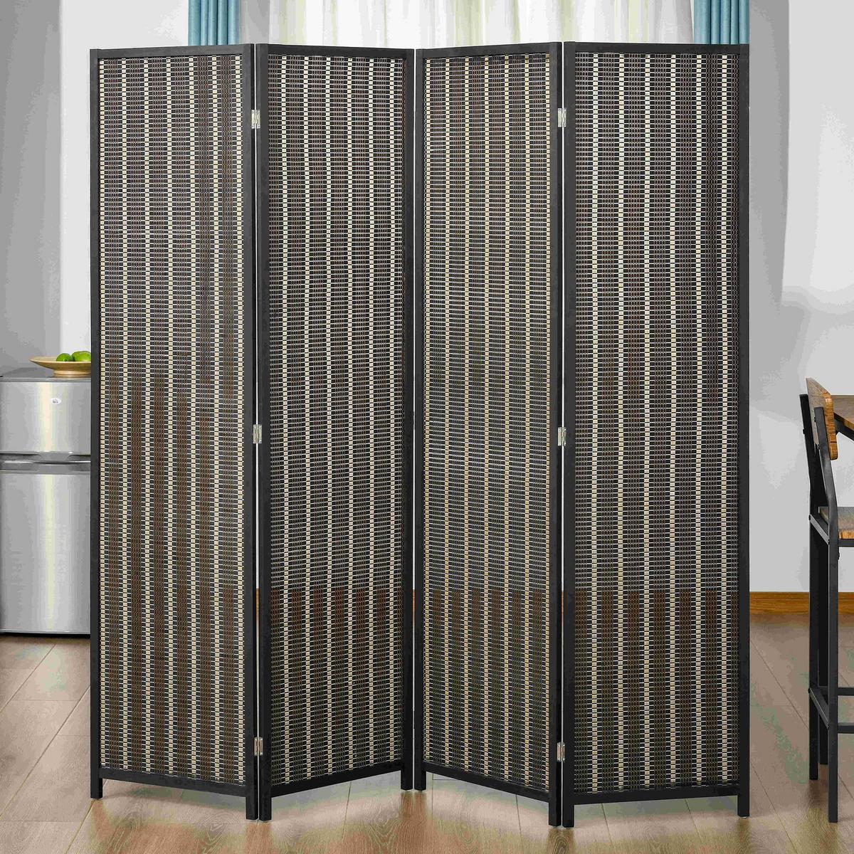 PARAVENT 4-teilig 180 x 180 cm, Braun - Braun, Holzwerkstoff (1.9/180/1.9cm) - HOMCOM