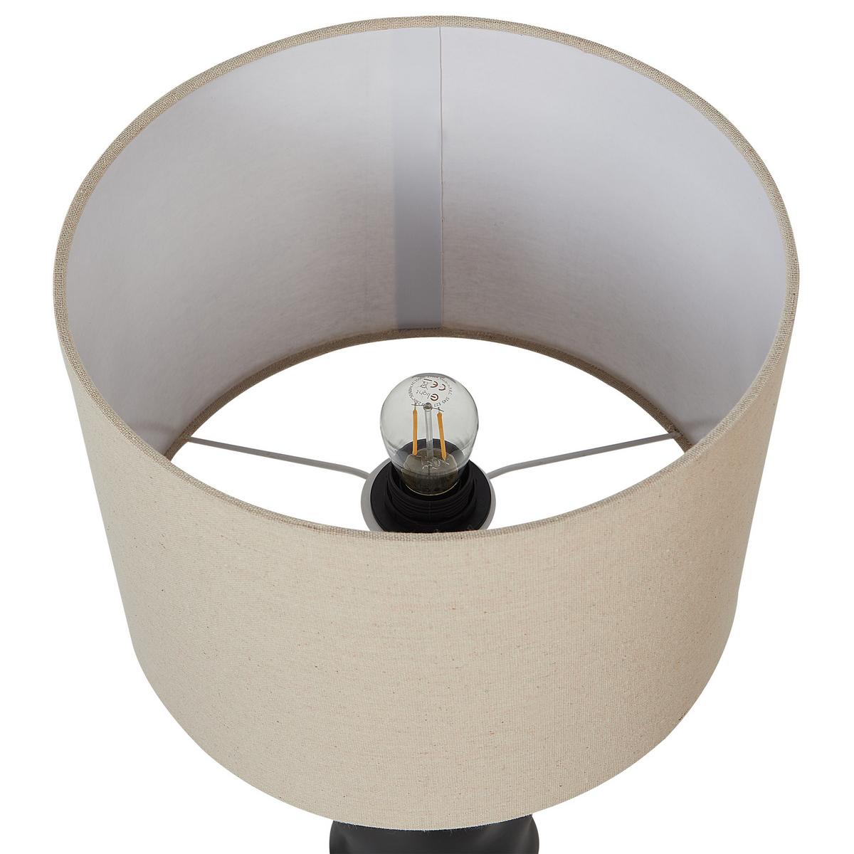 TISCHLAMPE Schwarz Vilar - Beige/Schwarz, Keramik (30/30/51cm) - Beliani