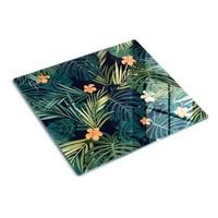 GLASPLATTE 60x52 cm Tropische Blätter - Grün, Glas (60/0.4/52cm) - TULUP