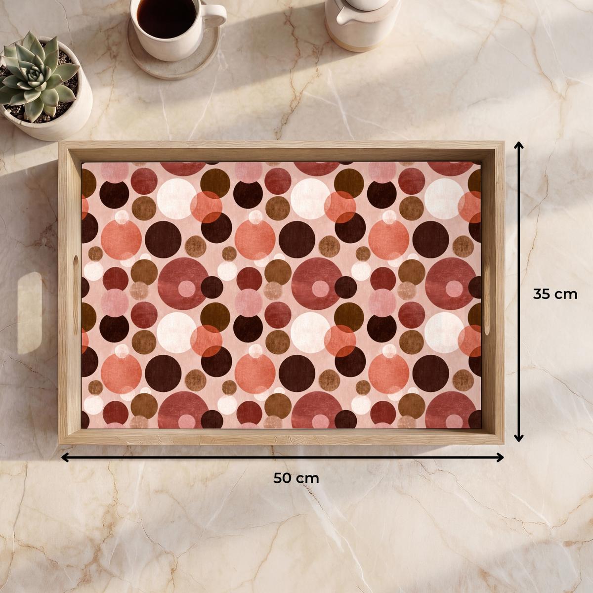 TABLETT Kreise - Modern - Farbenfroh 50x35 cm - Rosa, Holz (50/5/5cm) - OnlyWow