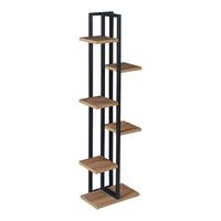 PFLANZENREGAL Tohmajärvi - Walnussfarben/Schwarz, Holzwerkstoff/Metall (34/120/21cm) - [en.casa]