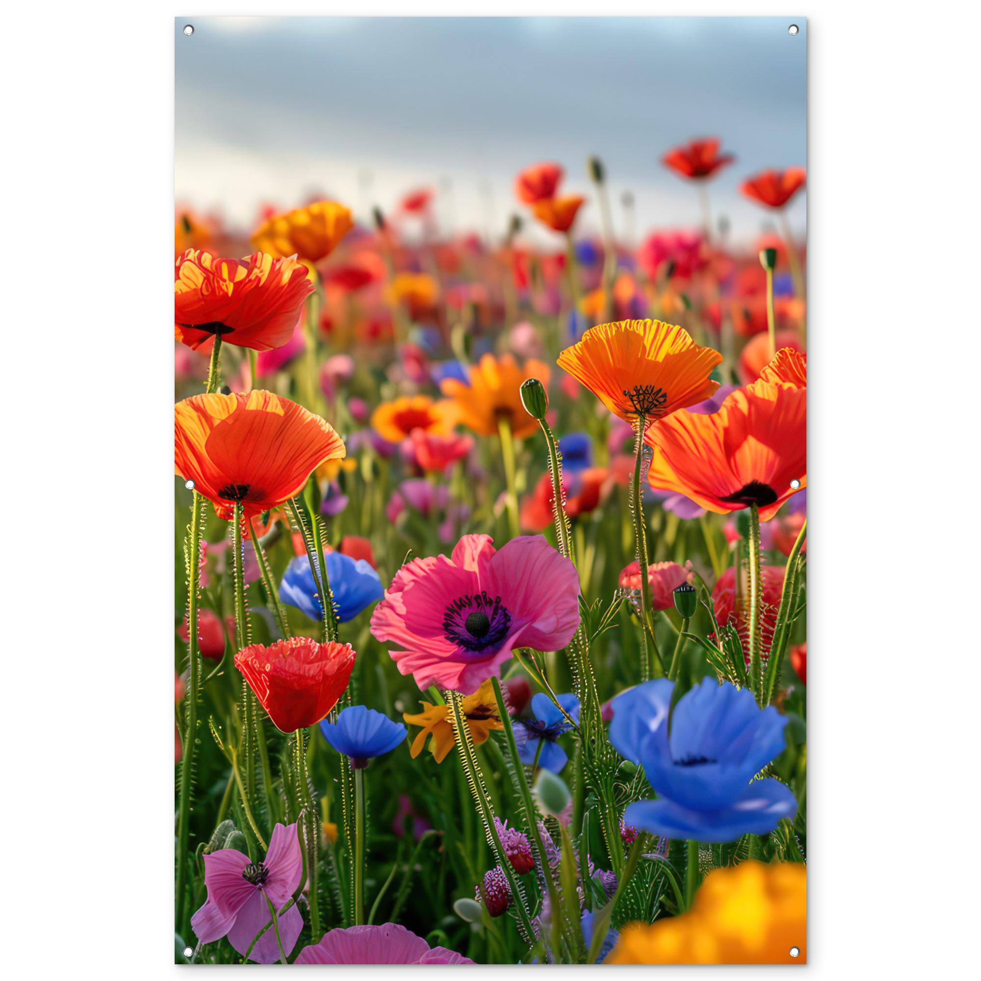 GARTENPOSTER Blumen - Mohnblumen - Farbenfroh - Natur Bild 120x180 cm - Dunkelorange, Kunststoff (120/180/0.2cm) - OnlyWow