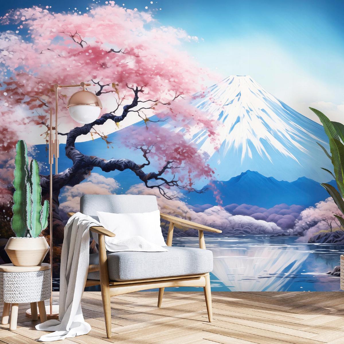 FOTOTAPETE Berge Aquarell Vlies Tapete Wohnzimmer 400x280 - Multicolor, Papier (400/280cm) - Wallarena