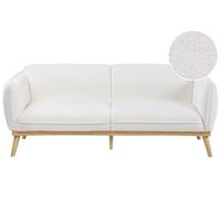 3-SITZER-SOFA Bouclé Weiß Ljung - Hellbraun, Textil (210/82/82cm) - Beliani