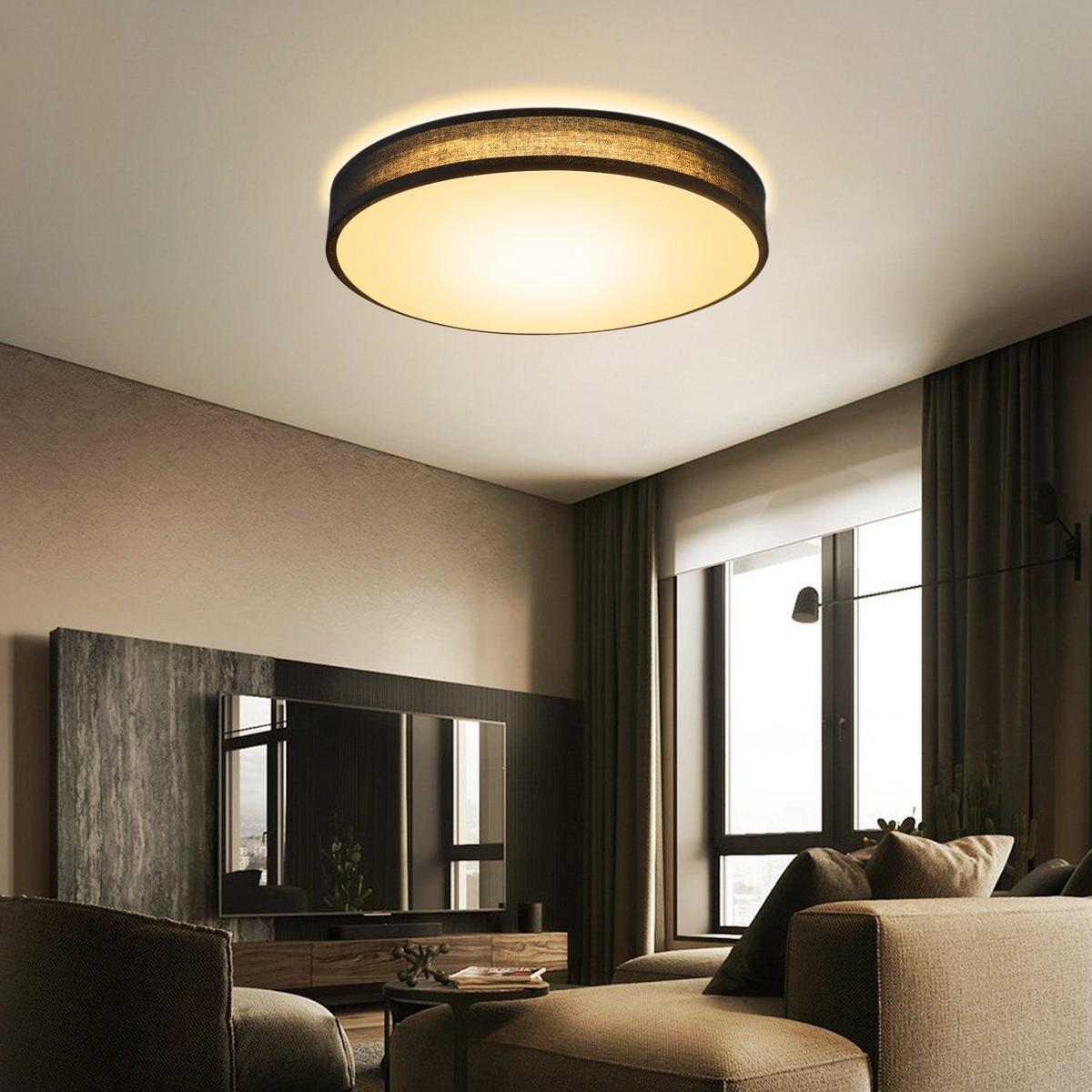 LED-DECKENLEUCHTE Alvira 30/30/6 cm - Schwarz, Textil (30/30/6cm) - Nettlife